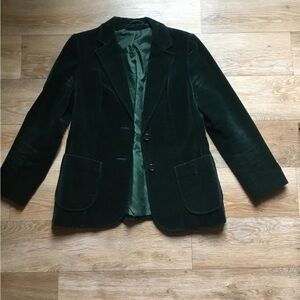 Green velvet blazer Made in the UK